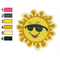 Sun Wears Sunglasses Embroidery Design